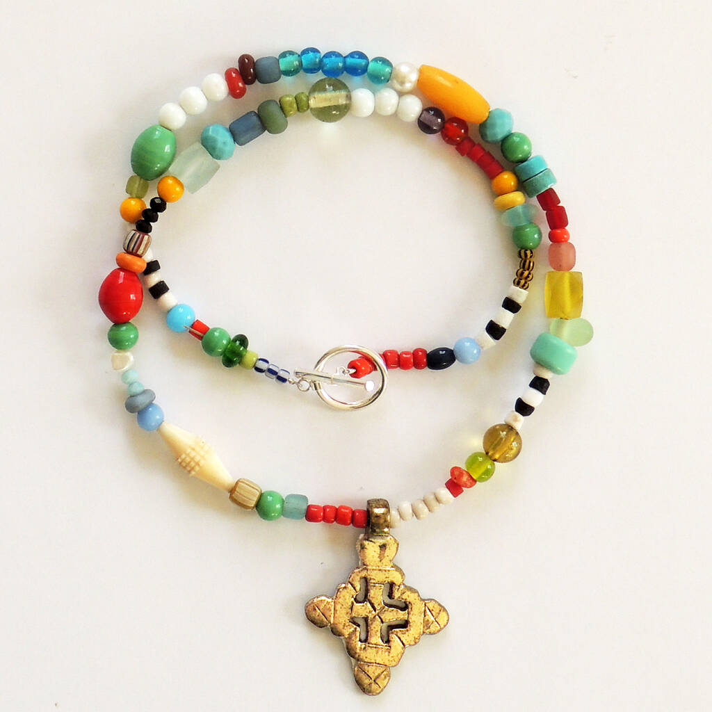 Beaded Necklace With Ethiopian Cross, 1 of 9