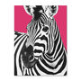 Bright Pink Zebra Wall Art Print, thumbnail 2 of 4