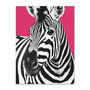 Bright Pink Zebra Wall Art Print, thumbnail 2 of 3