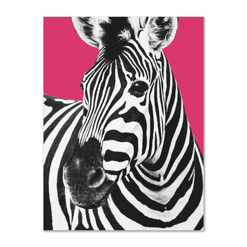 Bright Pink Zebra Wall Art Print, 2 of 4