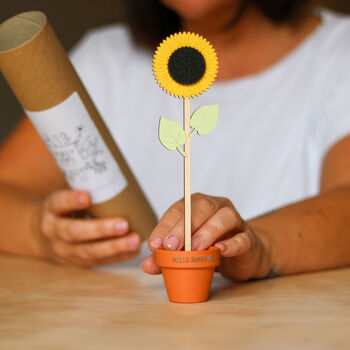Wooden Flower Stem With Personalised Terracotta Pot, 6 of 7