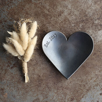 11th Anniversary Gift, Decorative Smooth Steel Heart Dish, 11 of 12