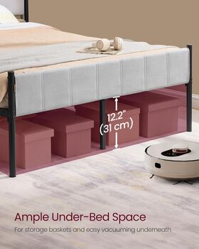 Upholstered Bed Frame Metal Platform Bed, 7 of 7