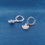 Hanging Butterfly Hoop Earrings Silver, thumbnail 2 of 7
