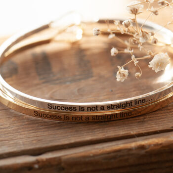 Success Is Not A Straight Line Brass Bangle, Motivational Gift For Her, Exams Gift, Study Gift, 5 of 12