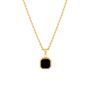 Black And Gold Steel Onyx Pendant Necklace, thumbnail 3 of 11