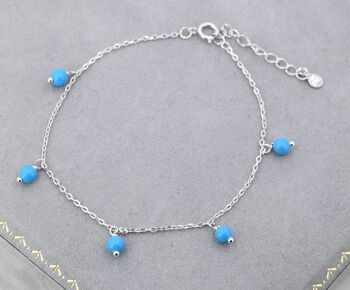 Sterling Silver Blue Turquoise Bracelet, 3 of 10