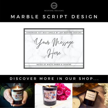 Personalised Candle Marble Script Design, 6 of 6