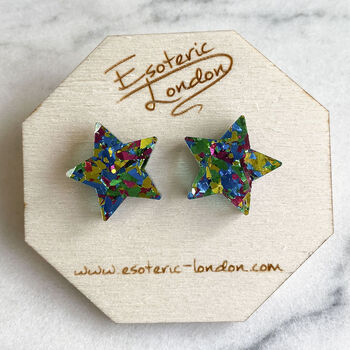 Colour Pop Confetti Star Stud Earrings, 4 of 8