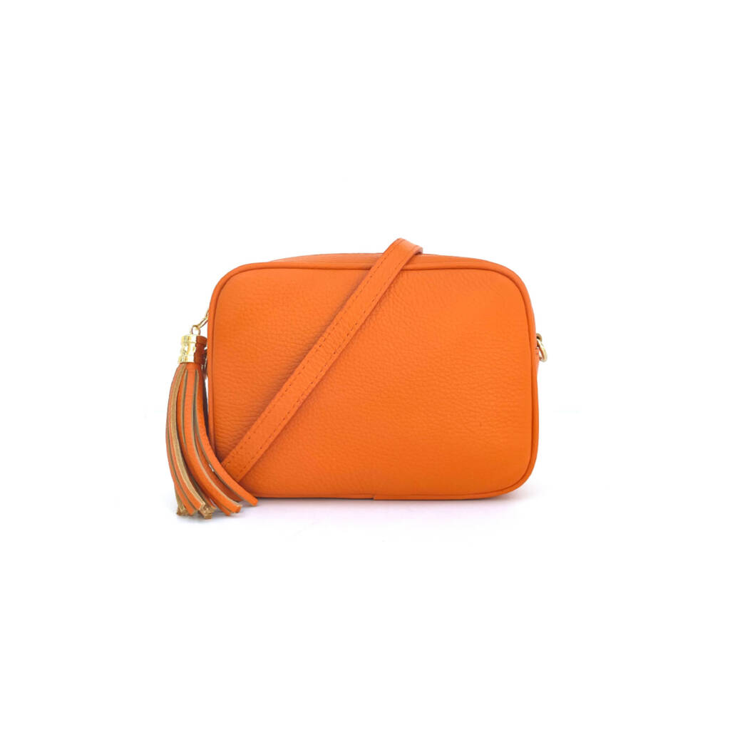 Orange Leather Cross Body Bag, 1 of 6