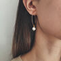 14 Kt Rose Gold Filled Pearl Hoop Earrings, thumbnail 4 of 5