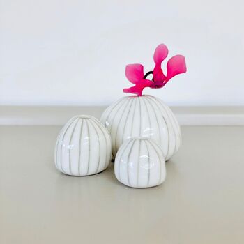 Set Of Three Tiny Porcelain Vases, 3 of 9