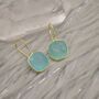 Aqua Chalcedony Earrings, Blue Dangle Earrings, thumbnail 2 of 9