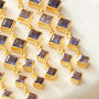 Iolite Gold Plated Geometric Chandelier Earrings, thumbnail 2 of 10