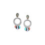 Silver Plated Ring Earrings With Dangles Drop, thumbnail 2 of 3