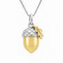 Personalised Sterling Silver And Gold Acorn Pendant Necklace, thumbnail 7 of 12