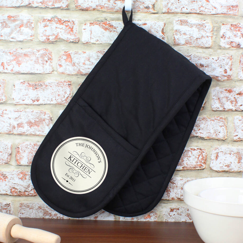 Personalised Decorative Oven Gloves By Blackdown Lifestyle ...