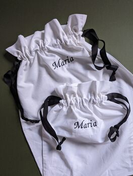 Personalised 100% Cotton Laundry Drawstring Bag Ribbons, 7 of 7