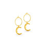Textured Crescent Moon Hoop Earrings, thumbnail 4 of 4