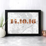 Personalised Map Print With Foil Date, thumbnail 2 of 4