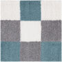 The Rugs Geometric Shaggy Rug Duck Egg Blue Checkered Rug, thumbnail 11 of 12