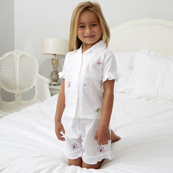 Girl's Personalised Butterfly Cotton Short Set Pj, 2 of 3