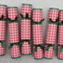 Six Luxury Red Gingham Christmas Crackers, thumbnail 1 of 3