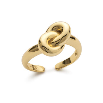 18 K Gold Plated Sterling Silver Knot Ring, 2 of 7