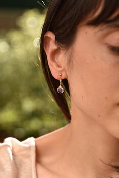 Pink Tourmaline And Pink Amethyst Drop Earrings, 6 of 10