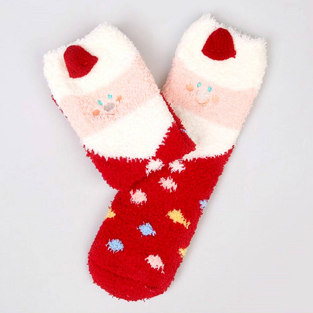 Fluffy Santa Christmas T Socks By Jj Park