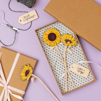 Wooden Sunflowers Gift Set, 4 of 4