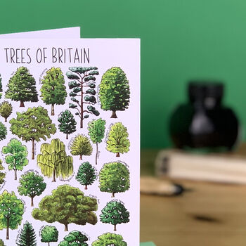 Trees Of Britain Art Blank Greeting Card, 5 of 6