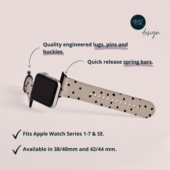 Polka Dots Vegan Leather Apple Watch Band, 4 of 6