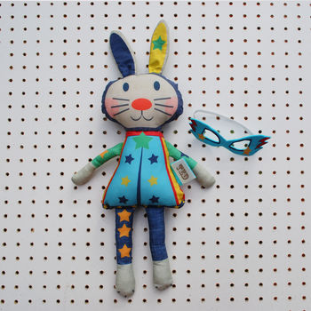 Superhero Easter Bunny Personalised Doll Sewing Kit, 6 of 8