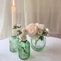 Set Of Two Green Pressed Glass Bottle Vases Florence, thumbnail 7 of 7