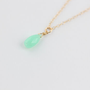 Gold Filled Chrysoprase Drop Necklace, 6 of 9