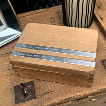 Personalised Wooden Anniversary Keepsake Box, 4 of 10
