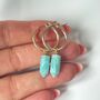 Amazonite Gemstone Spike Hoop Earrings In Gold Vermeil, thumbnail 1 of 6