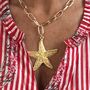 Oversized Starfish Chunky Charm And Chain Necklace, thumbnail 3 of 5