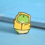 Kissing Frog Enamel Pin, thumbnail 1 of 5