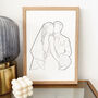 Custom Couples Line Drawing Personalised Illustration, thumbnail 9 of 10