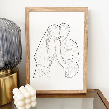 Custom Couples Line Drawing Personalised Illustration, 9 of 10