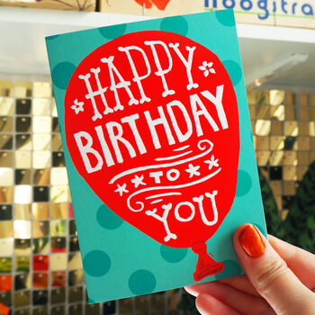 Red Balloon Happy Birthday Card, 2 of 4