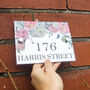 Personalised Mirrored Pink Peony House Door Number Sign, thumbnail 6 of 7