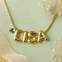 Personalised Name Necklace In Bubble Font With Birth Stone, thumbnail 1 of 5