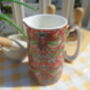 Medium China Jug In Red Strawberry Thief Design, thumbnail 2 of 5