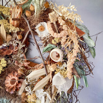 Dried Flower Bespoke Wreath Hazel, 3 of 6