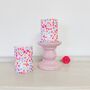 Floral Pillar Candle ~ Pinks, thumbnail 2 of 6