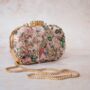 Mumbai Dreams Printed Nude Pink Oval Clutch, thumbnail 2 of 2