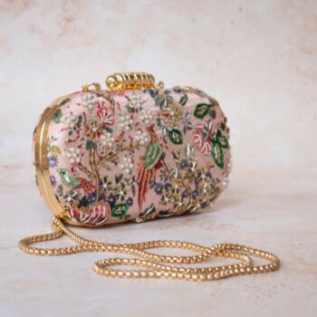 Mumbai Dreams Printed Nude Pink Oval Clutch, 2 of 2
